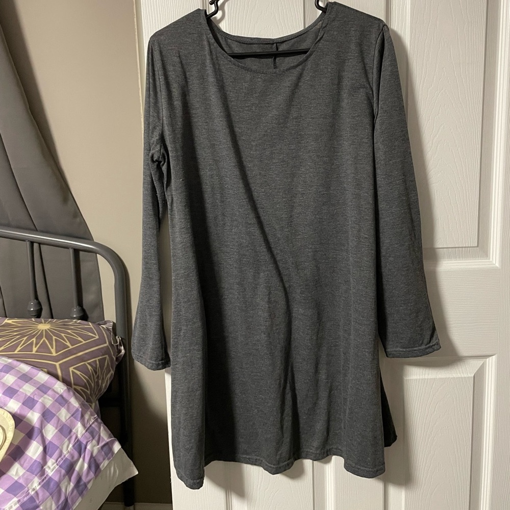 Long Sleeved Grey Dress